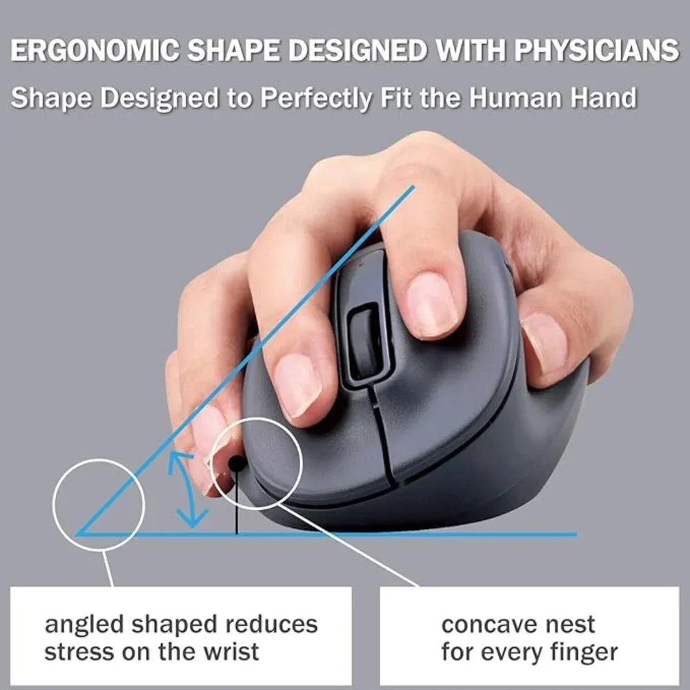 Elecom EX-G Pro Ergonomic Bluetooth Mouse (Black)